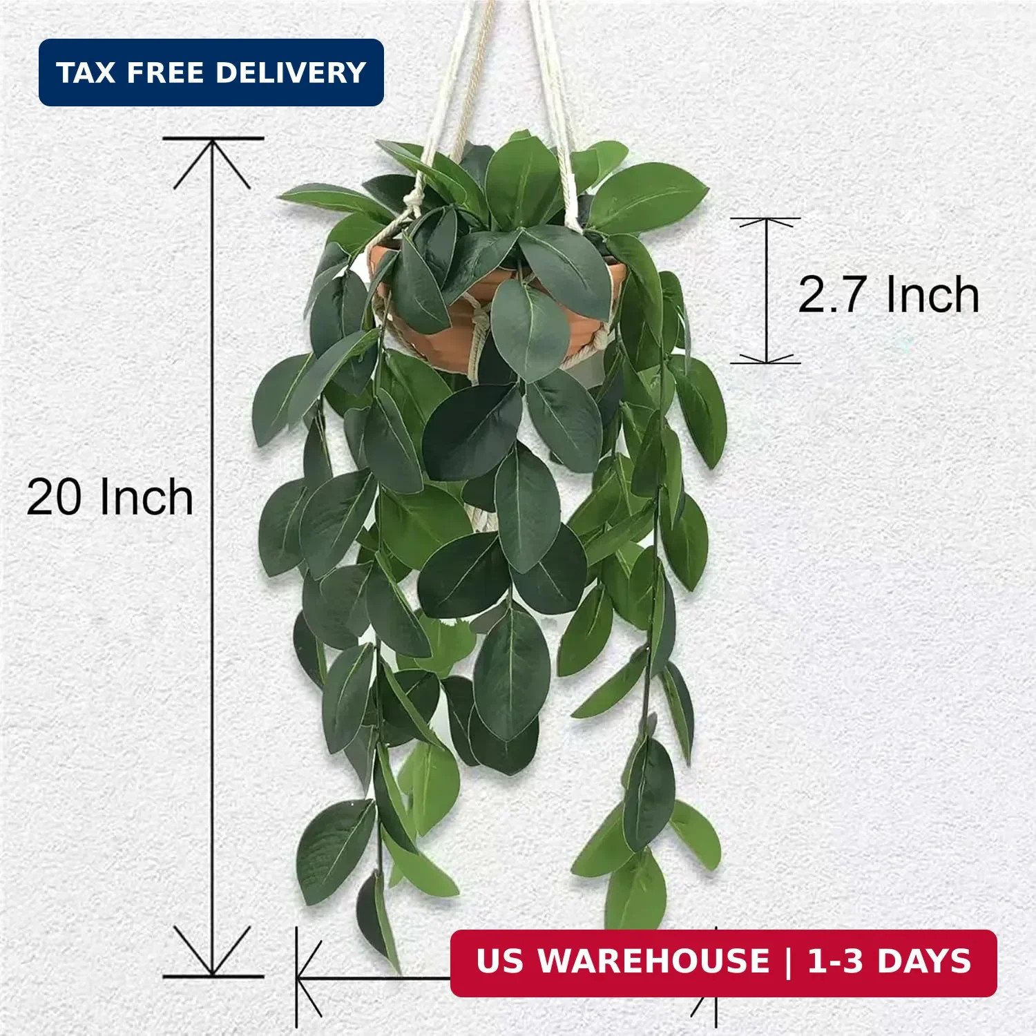 Hanging Plants Artificial Decor, Fake Hanging Plant in Clay Pot Artificial Hangi
