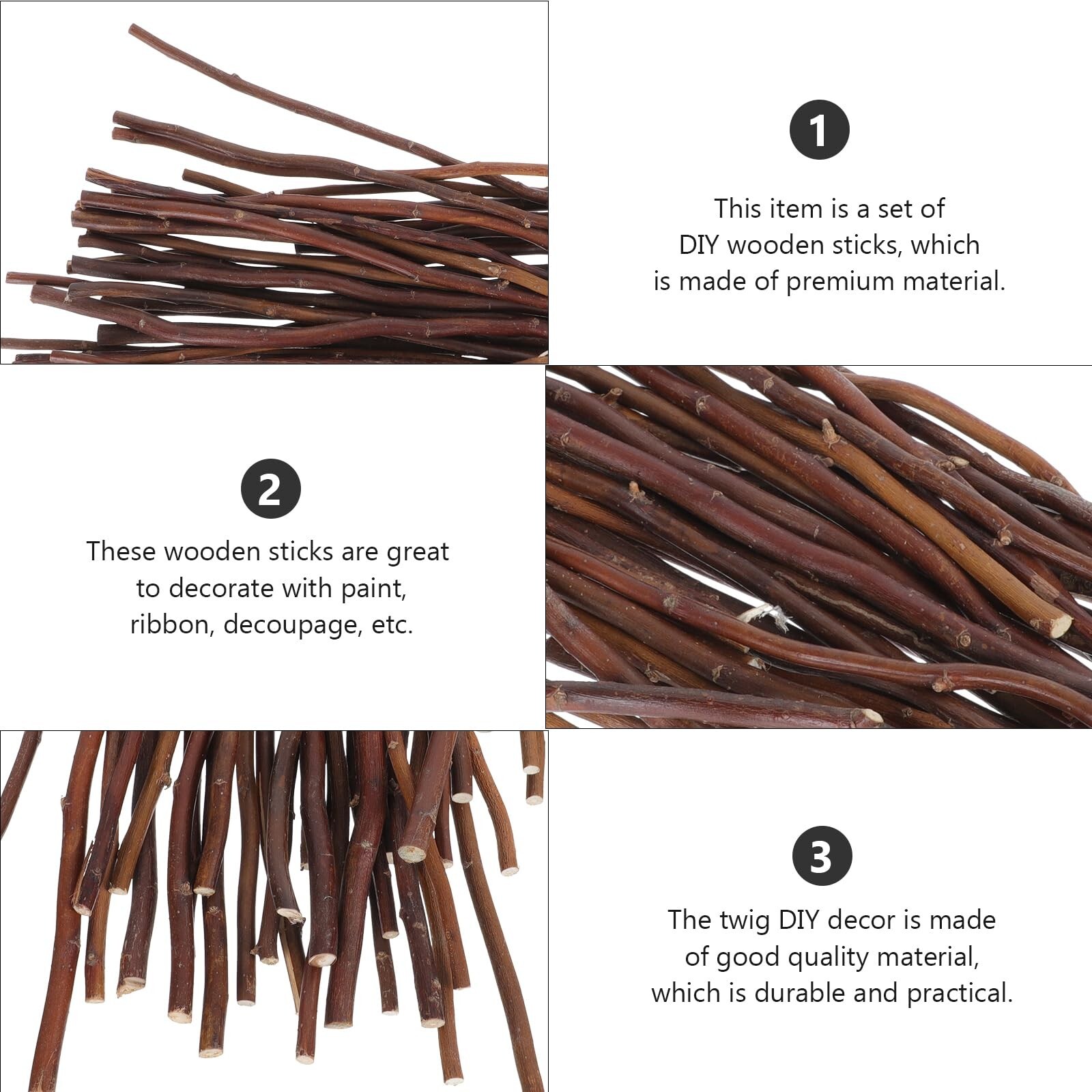 IMIKEYA 40pcs Natural Birch Twigs Craft Branches Twigs Decorative Birch Branc…