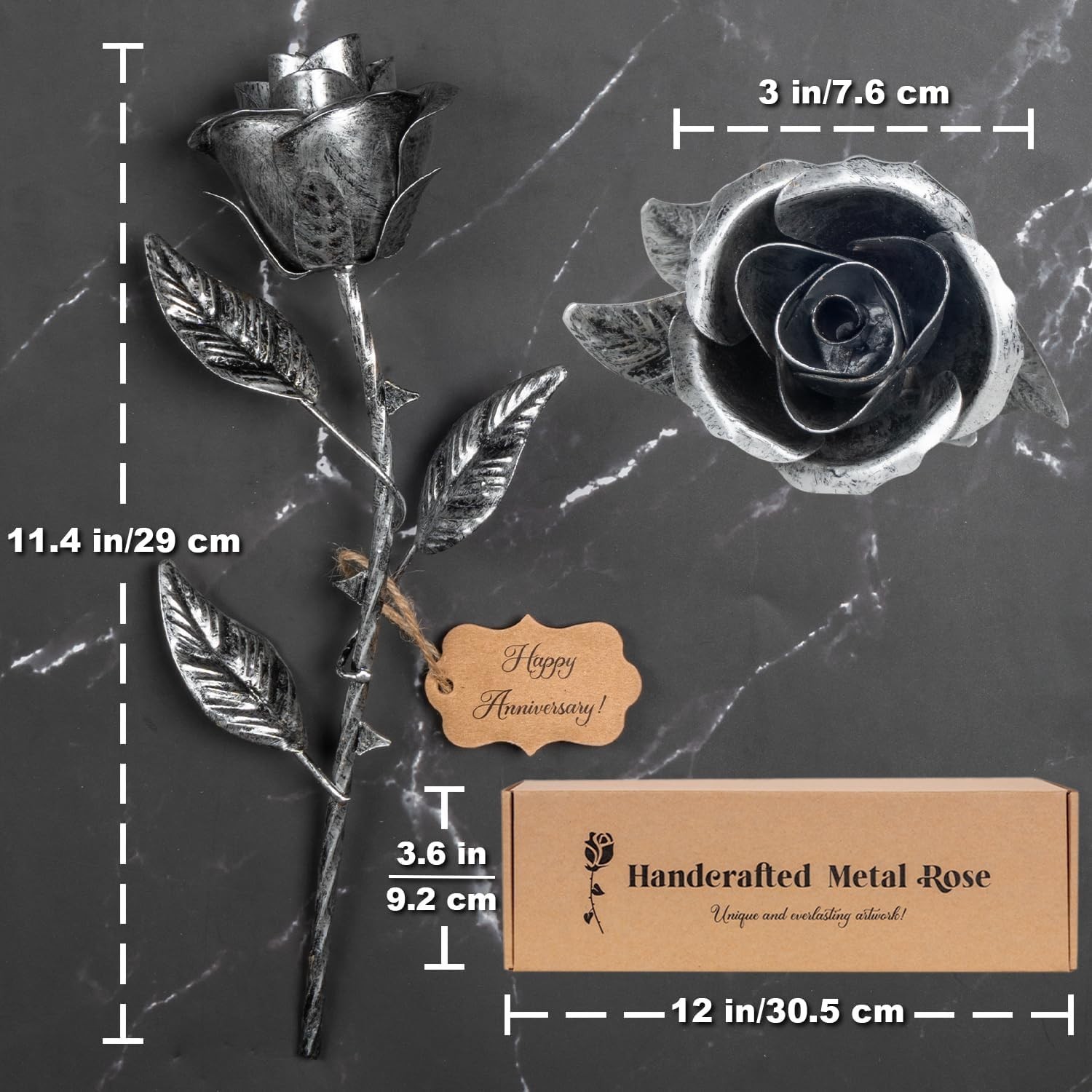 Iron Gifts for 6th Anniversary – Metal Rose 6 Year Iron Anniversary for Her E…