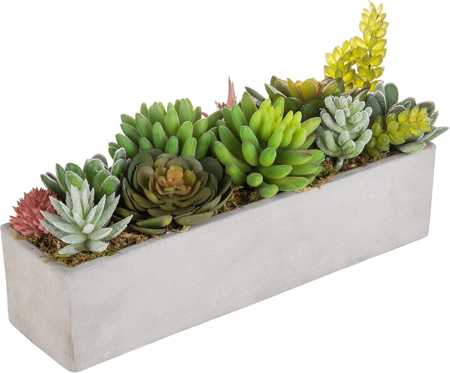 Artificial Succulent Centerpiece,15.75 Inch Faux Succulents Arrangement Plants