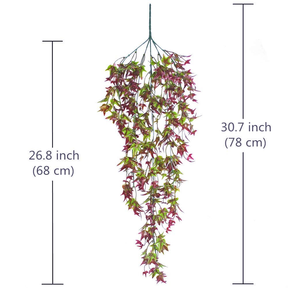 Artificial Hanging Vine, Sweet Potato Leaves Plastic Plants Greenery Faux Ivy…