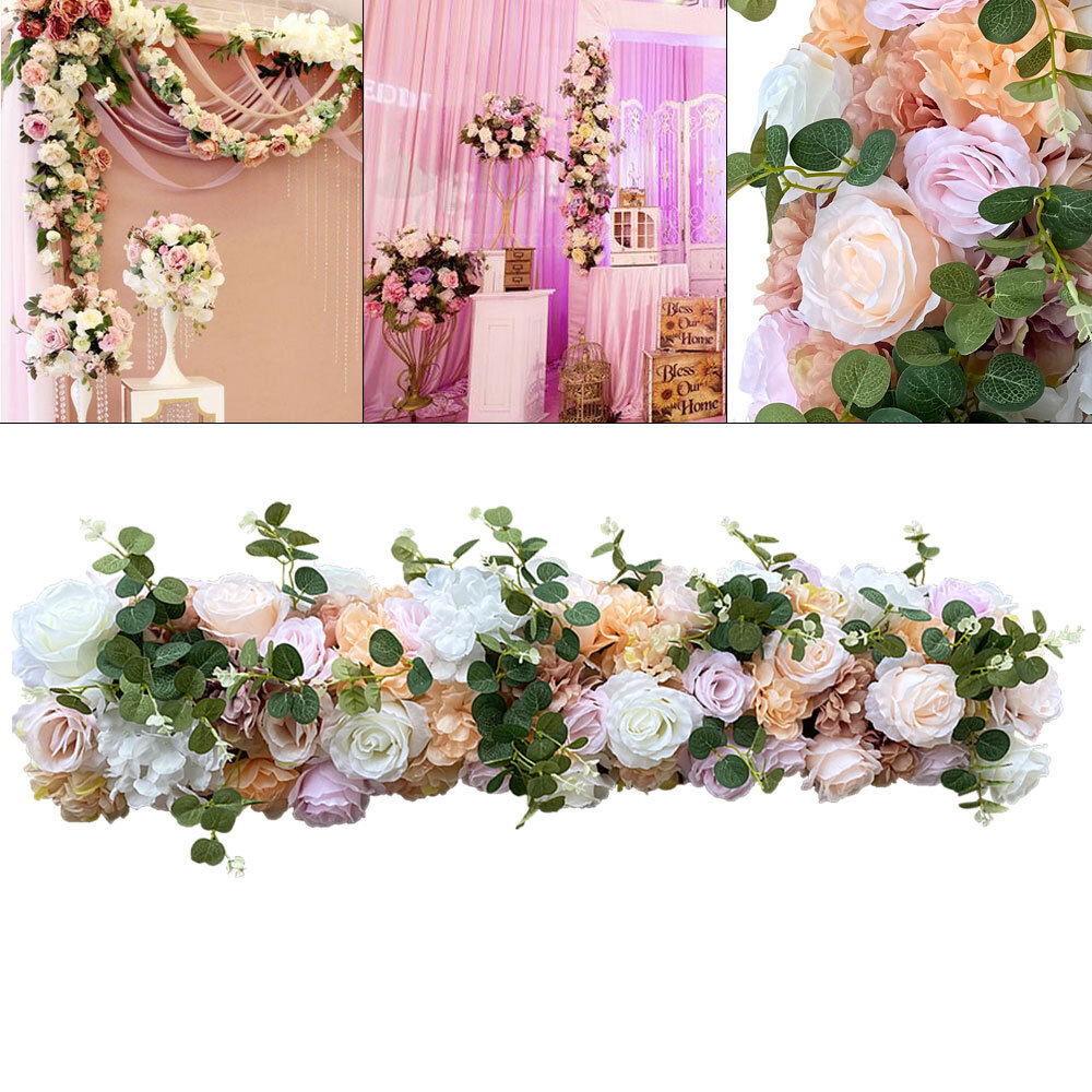 Artificial Flower Row Wedding Arch Flowers Draping Floral Garland Silk Vines New