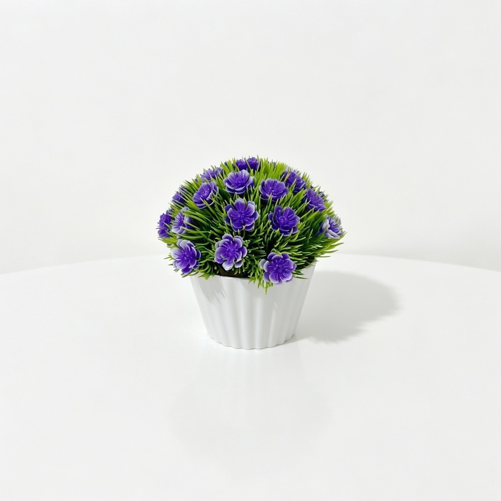 12 cm Tall Artificial Phalaenopsis Orchid in Round Pot for Indoor Decor