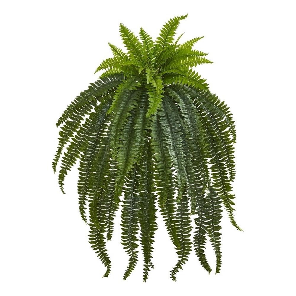 Pemberly Row 46″ Boston Fern Artificial Plant with Rich Fronds in Green