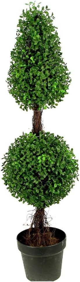 Lush 36″ Artificial Topiary with 2 Ball Shape Design – Ideal for All Seasons