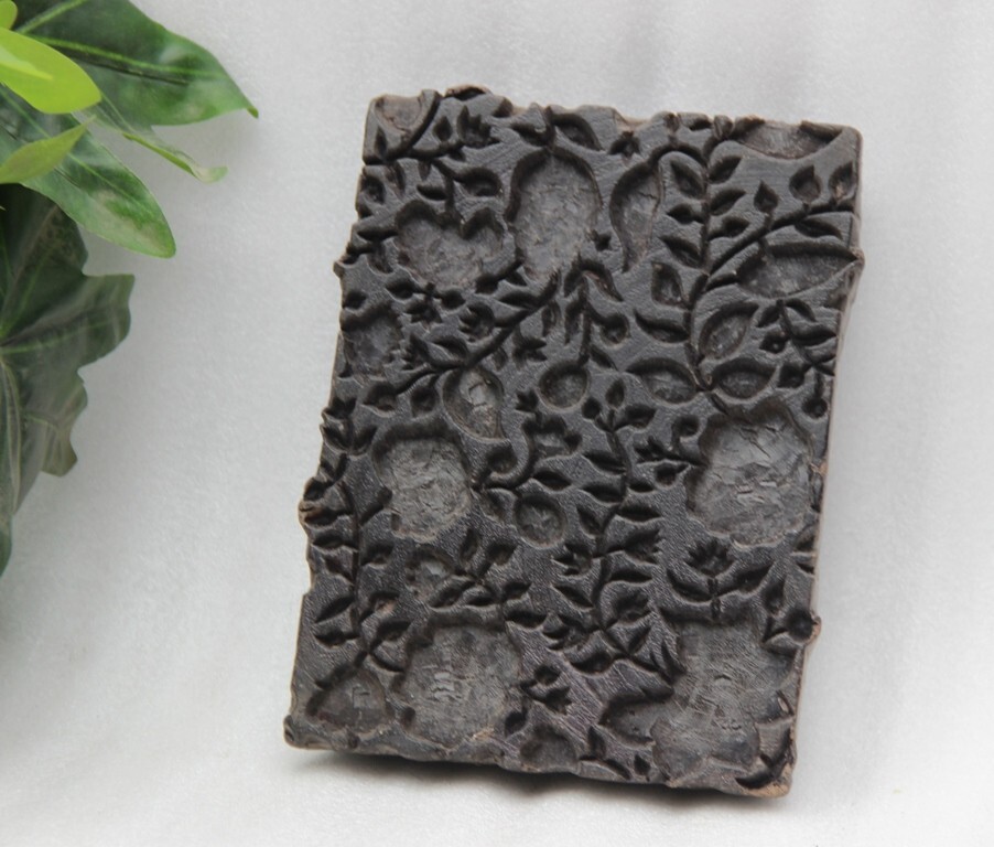 Original Old Hand Carved Wooden Textile Printing Block