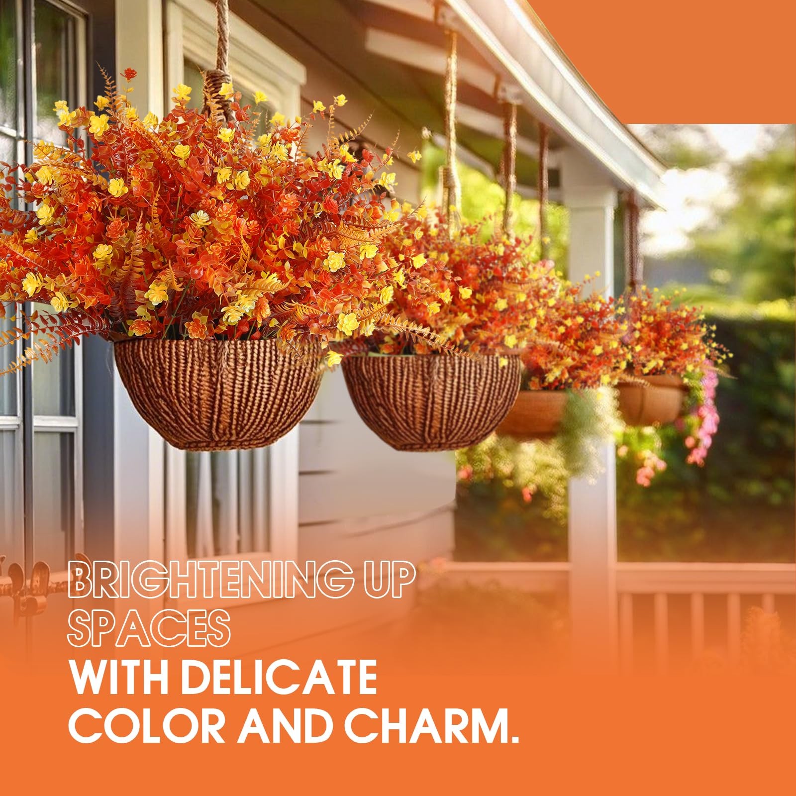 Artificial Fall Flowers for Outdoors,36 pcs Faux Outdoors Plants Realistic Ar…