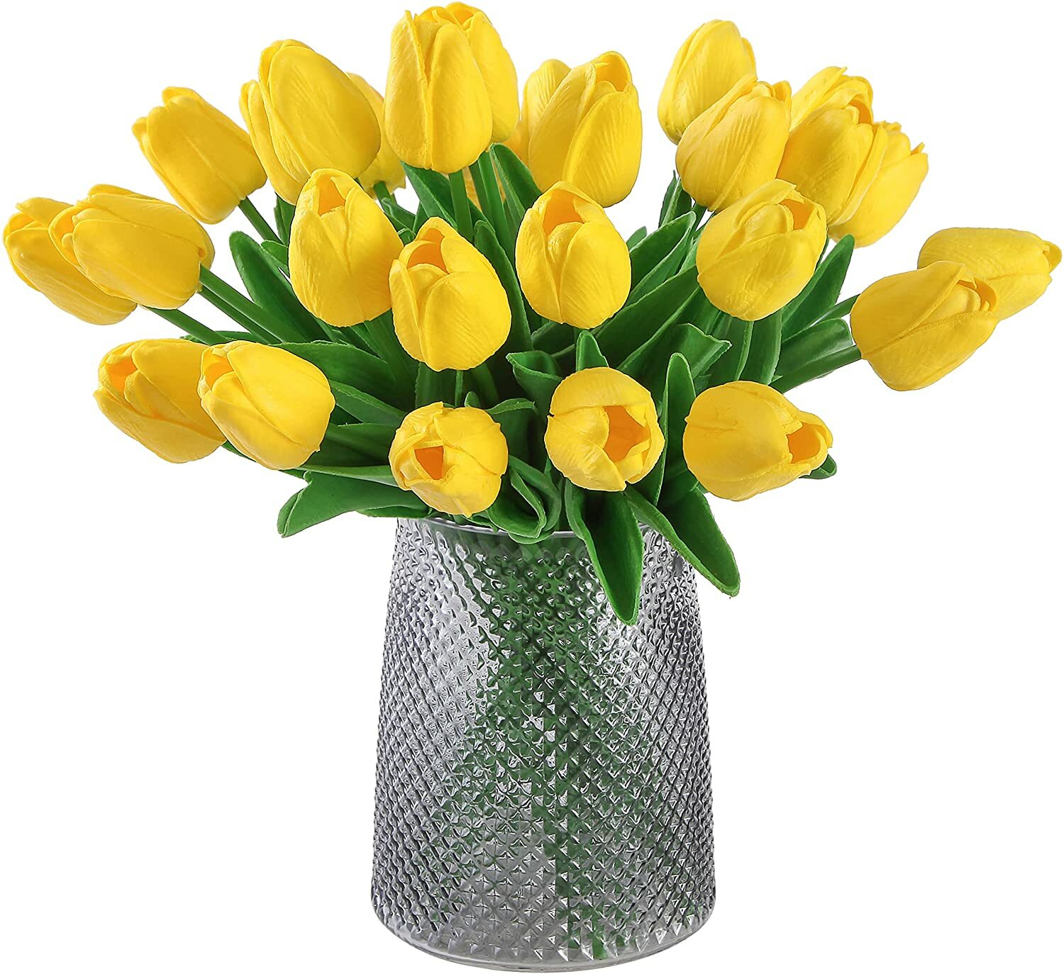 10 PACK Artificial Tulip Fake Flowers Real Touch For Wedding Home Decor Yellow