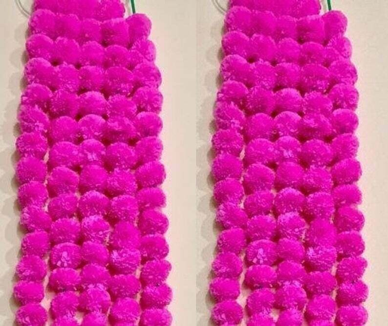 Wholesale Indian Pink Marigold Flower Mehndi Decoration Artificial Garlands