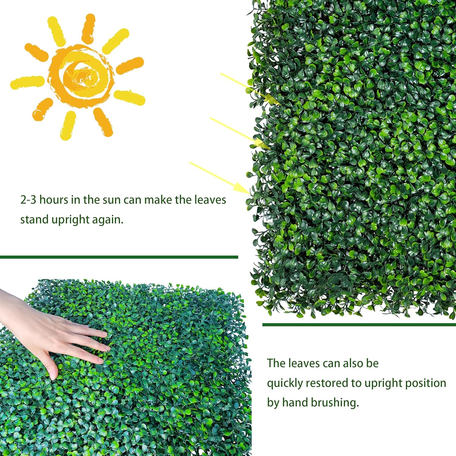Artificial Grass Wall Panel Backdrop,10 X 10 in 25P(17.5 Sqft) Uv-Anti Greenery