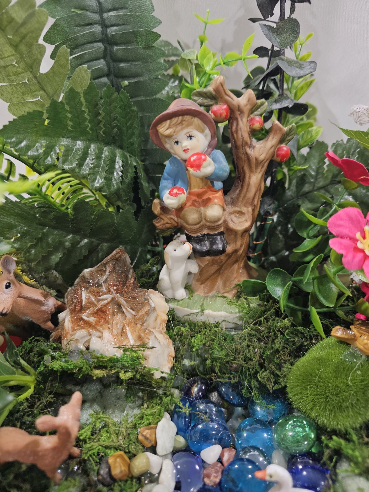 Dish Garden Artificial Flowers Arrangement THE DREAAMER BOY Woods lake & more