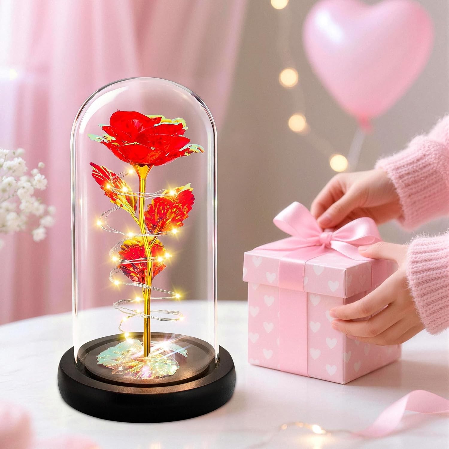 Eternal Red Rose with LED Lighting – Romantic Gift for Valentine’s Day & More