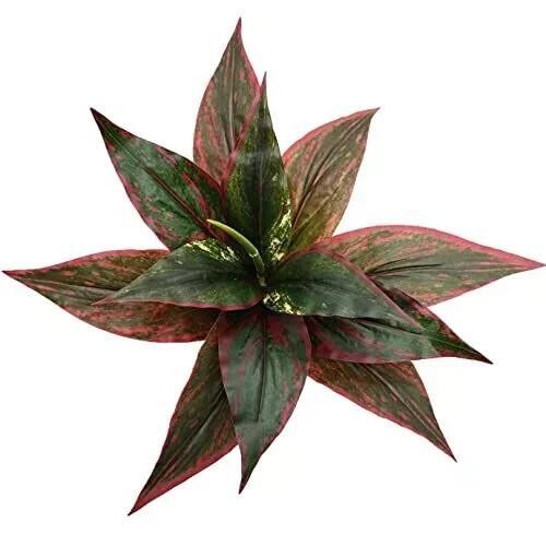 Artificial Agave Fake Plants Red 2 Pack 10 Inches Faux Shrubs Flowers Grass P…