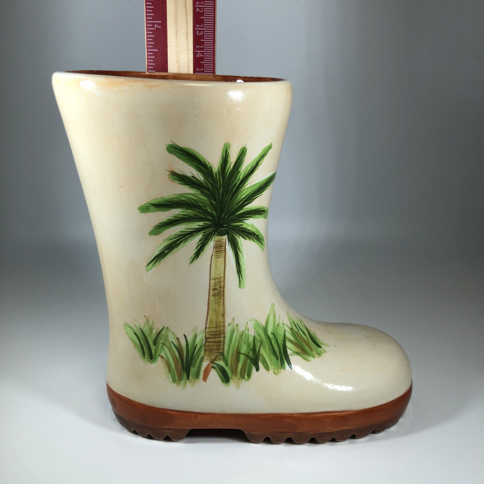 Ganz Ceramic Rain Boot Palm Tree Planter