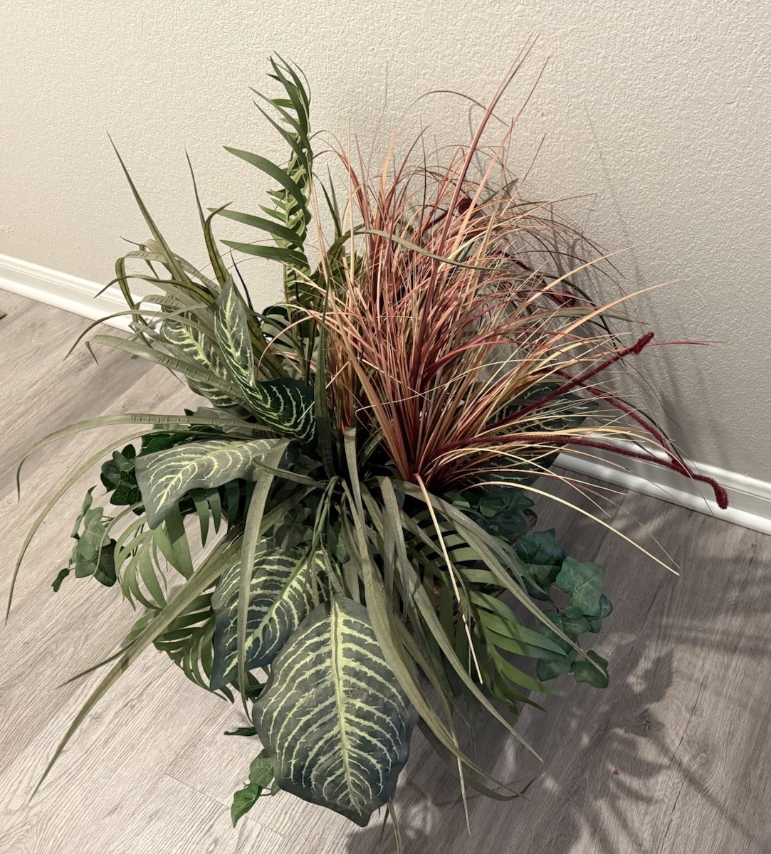 mixed foliage Collection Of Greenery plants & Cattails Zebra, Ferns,palms & Ivy