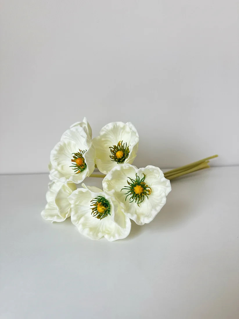 Real Touch Artificial Poppy Flower Bunch (24Stems)