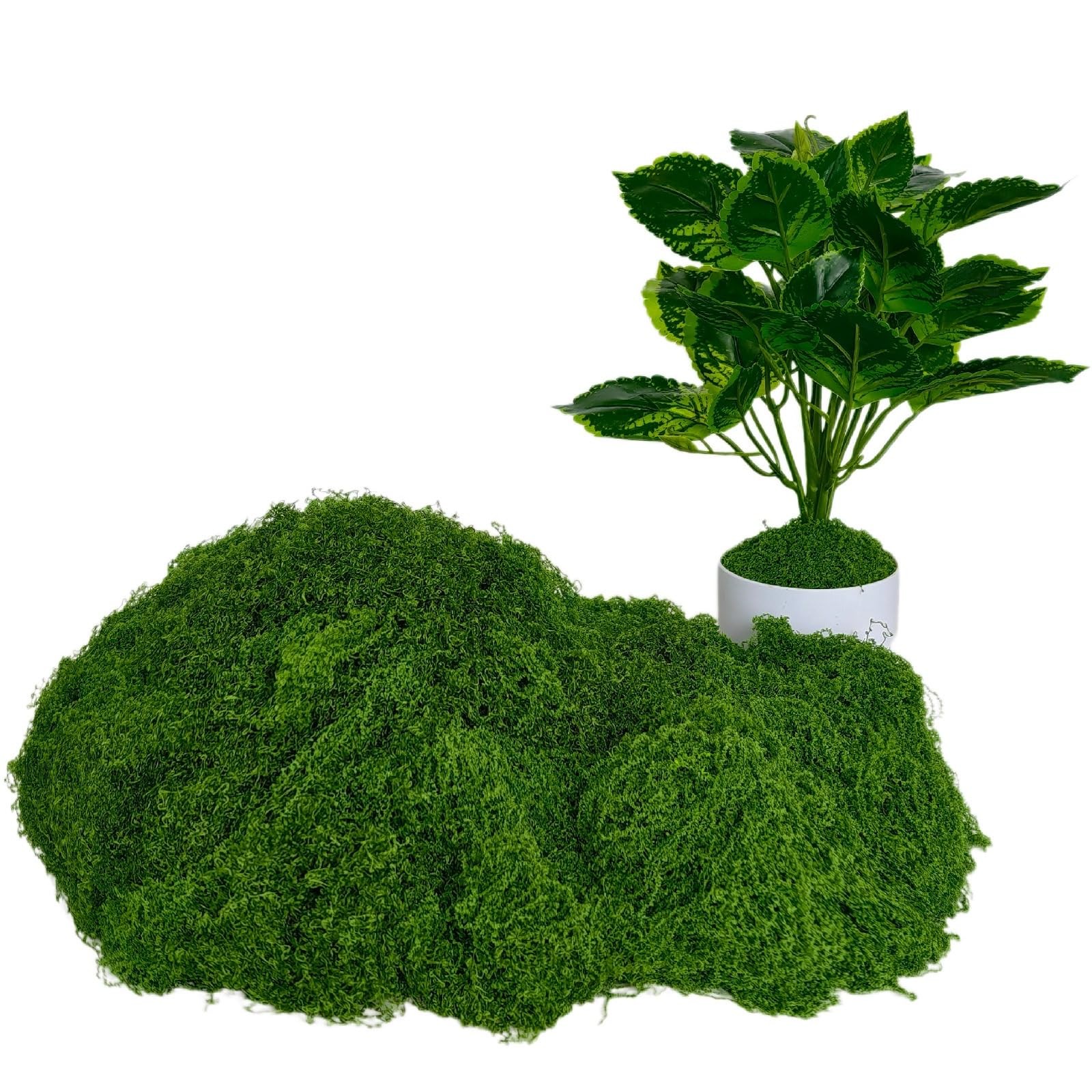SoffMoiis 5.3oz Dark Green Artificial Moss – Faux Moss for Potted Plants, Fak…