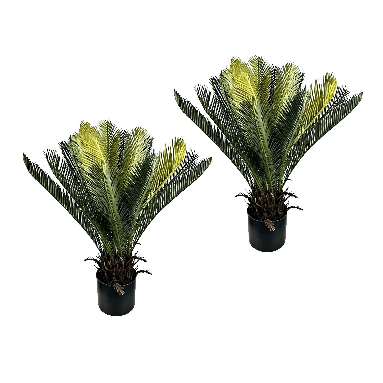 2Pack 70cm Artificial Sago Palm Cycas Plant Potted Lifelike Cycad for Home Decor