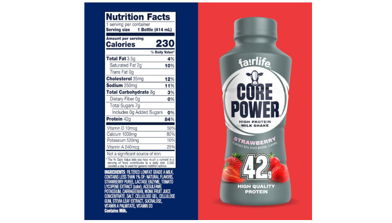 Core Power Elite High Protein Shake, Strawberry, 42g Bottle, 14oz, 12 Pack