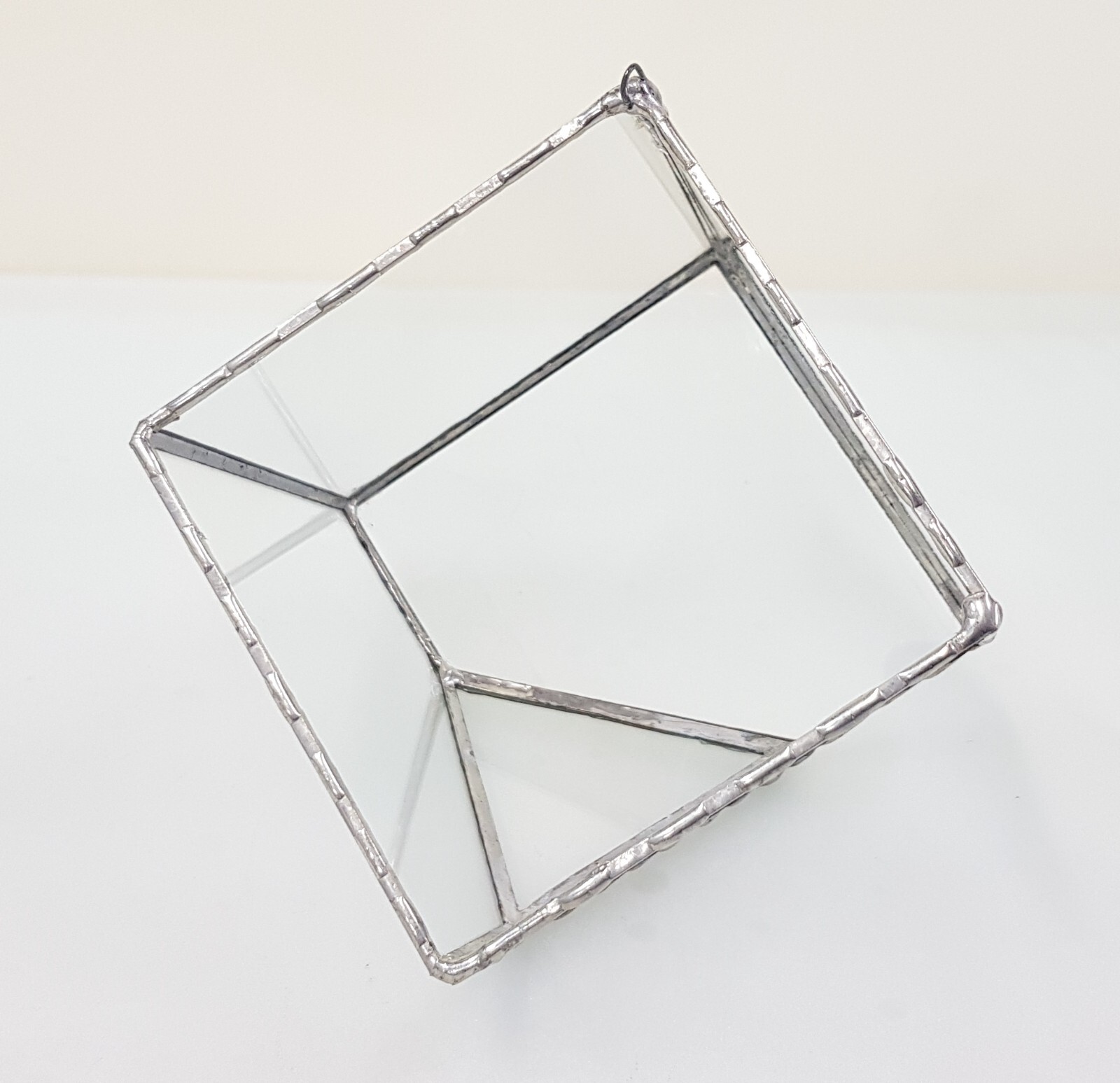 Stained Glass Terrarium Cube Geometric Transparent 2 mm Planter For Indoor