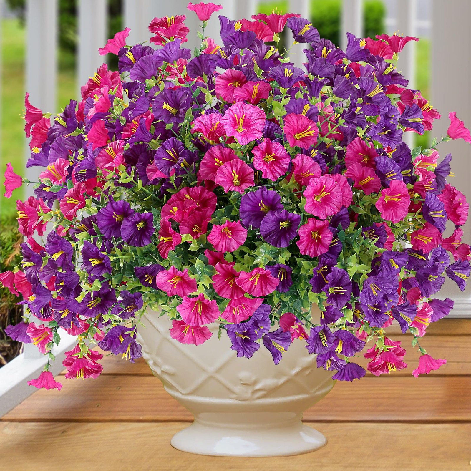 Artificial Flowers for Outdoors 12 Bundles Realistic Faux Plants UV Resistant…