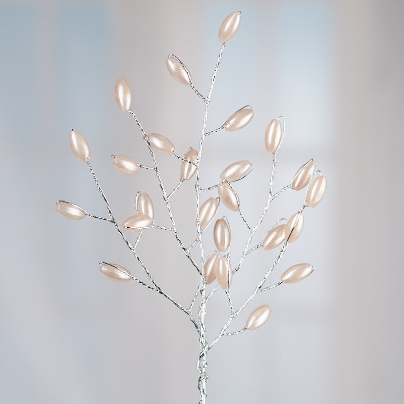 Factory Direct Craft Light Pink Artificial Oval Pearl Sprays | 4 Sprays