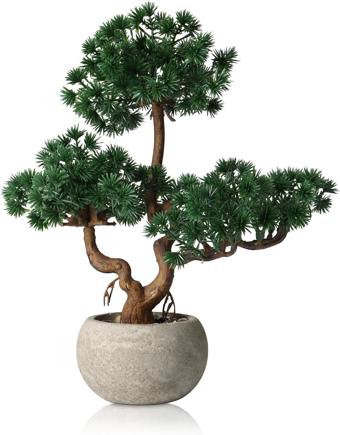 Artificial Bonsai Tree Potted Plant with Pot, 11″ Tall Small Fake Potted Faux Pl