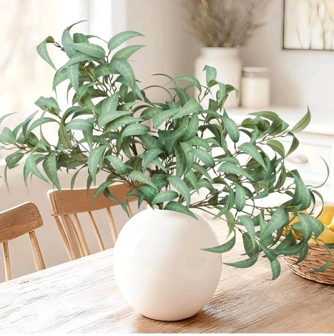 Artificial Greenery Stems for Vase, 5 Pcs Tall Fake Plants Branches Faux Gree…