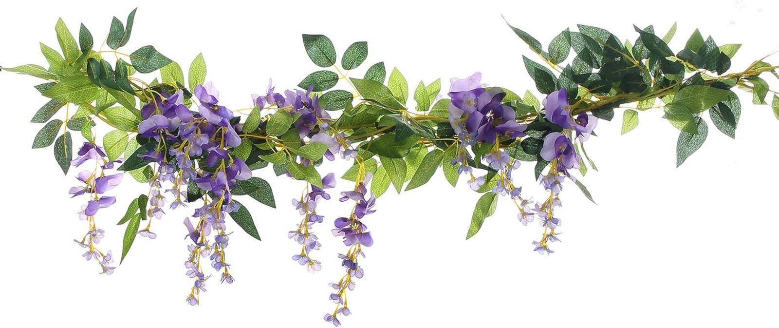 2Pcs 6.6Ft Artificial Flowers Vines Silk Wisteria Artificial Garlands Fake Hangi