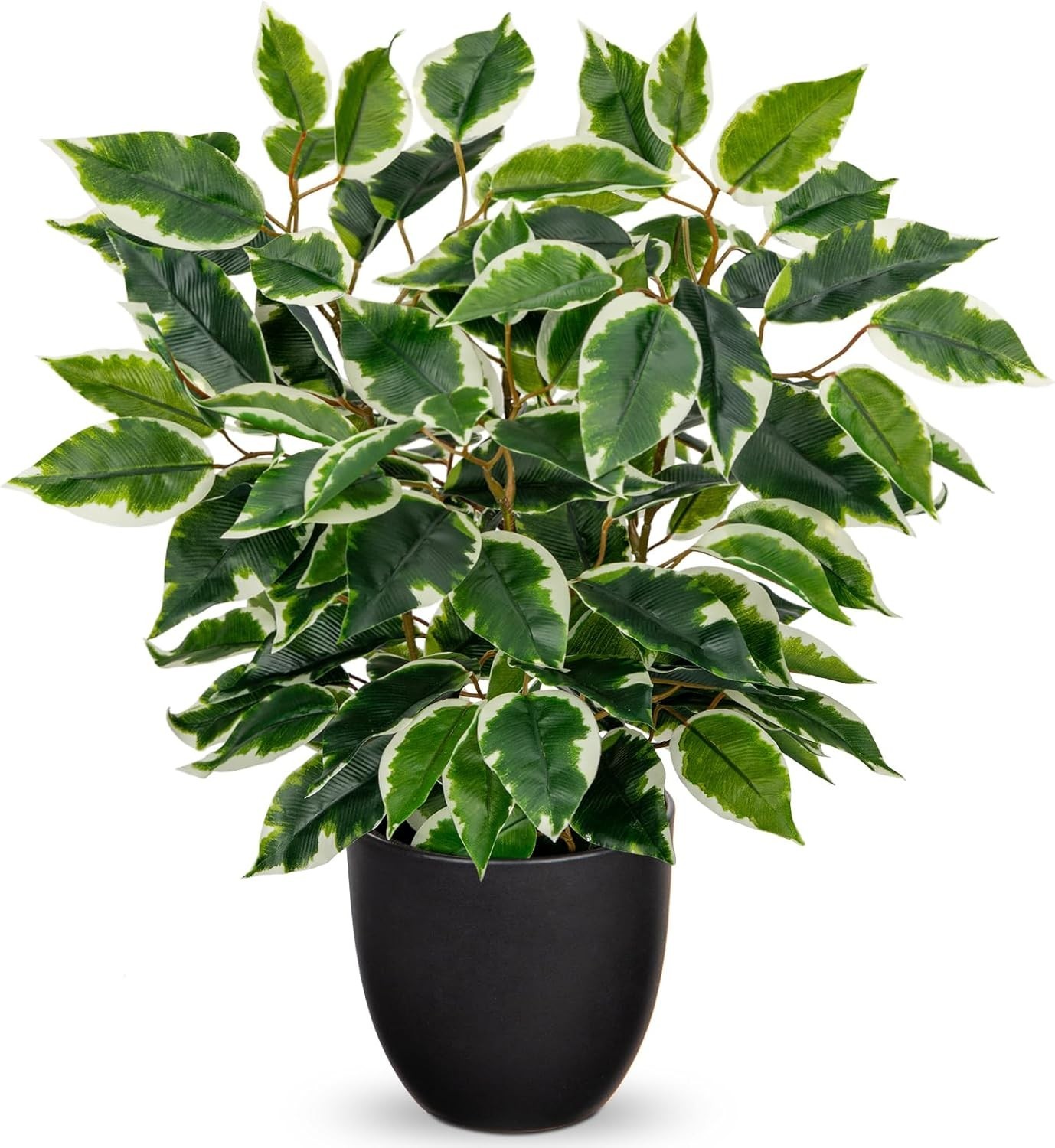 Fake Plant 15.7” Artificial Plants Indoor Small Ficus Potted Plants Silk Plan…