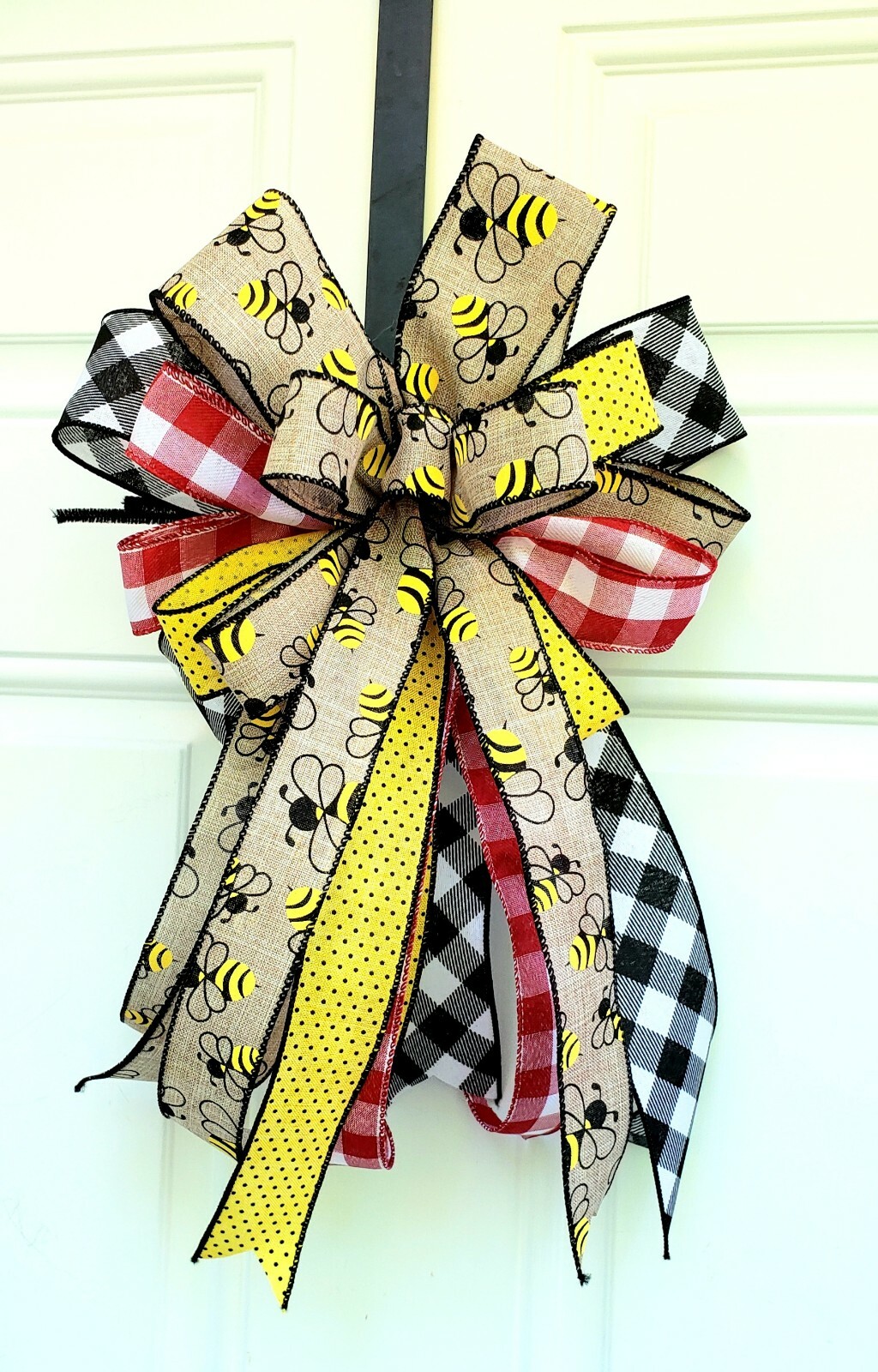 WREATH BOW, BUMBLEBEE BOW, BOW FOR WREATH, BOW FOR CRAFTS, LANTERN BOW