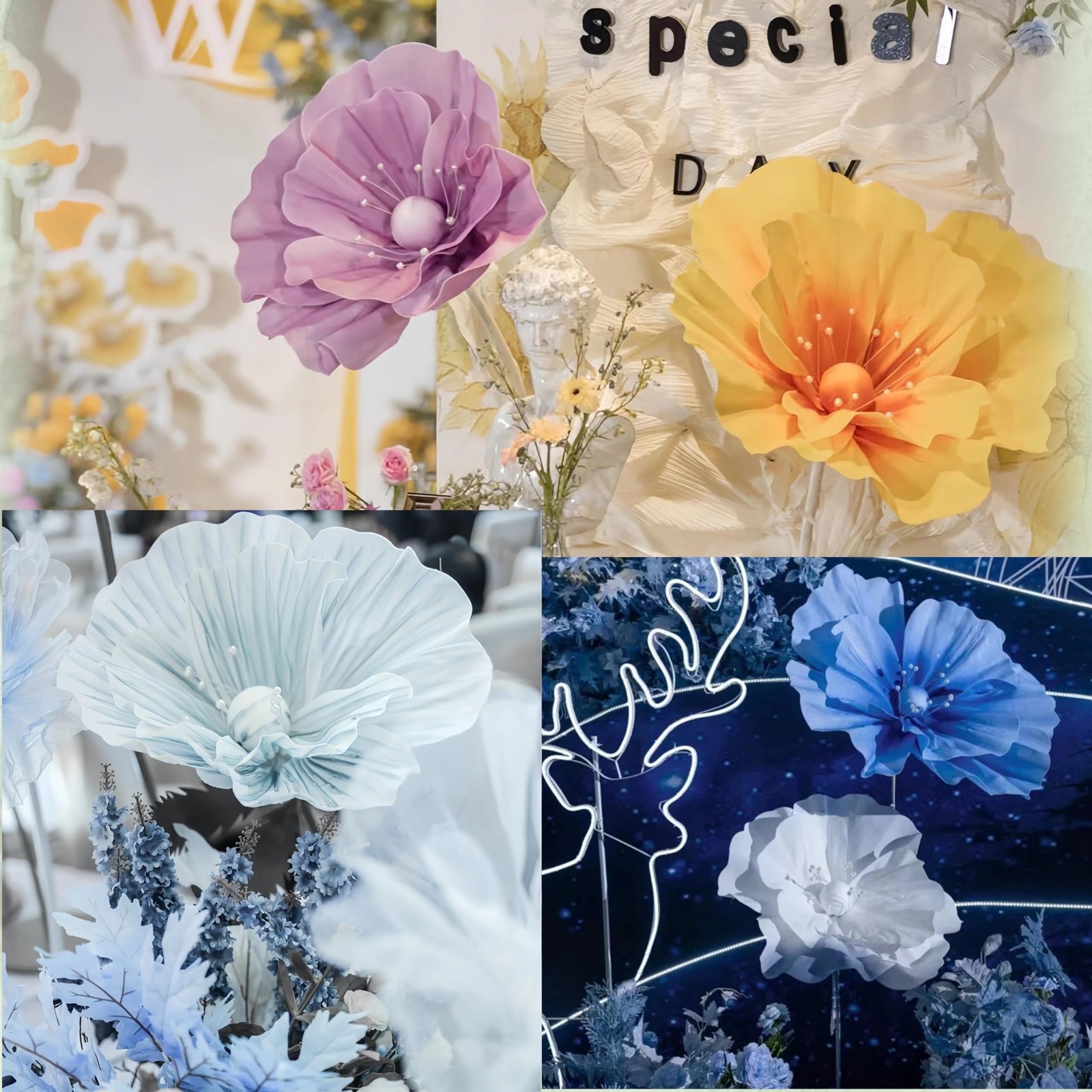 Giant Flowers for Backdrop 5.58ft Huge EVA Artificial Flowers, Wedding Decora…