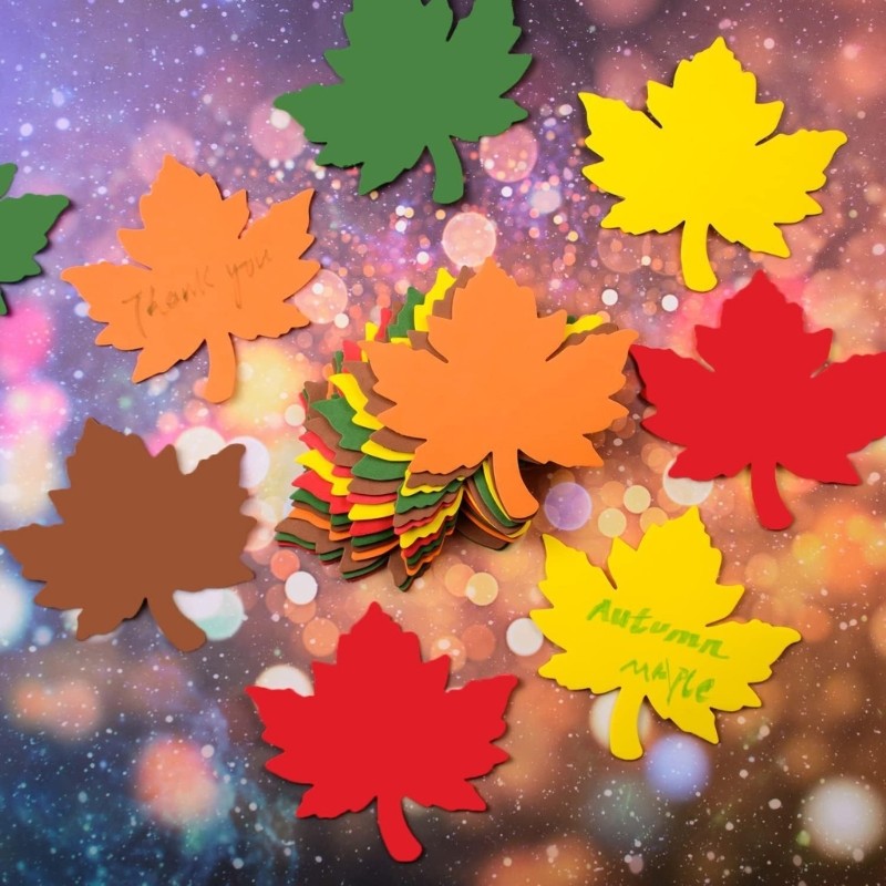 60pcs Leaf Cut Out Cards Smooth Writing Paper Thanksgiving Craft Supplies