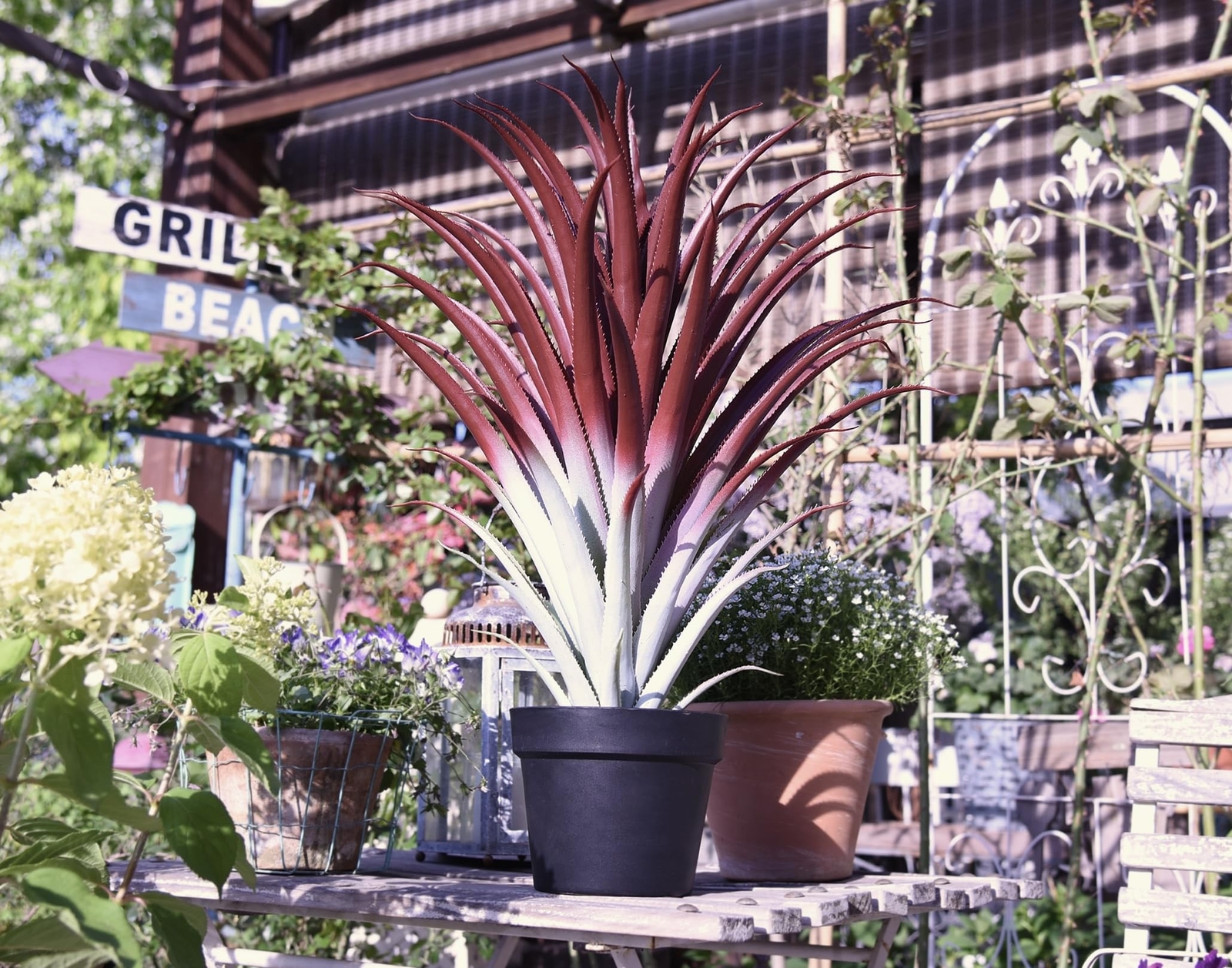 Hyper Realistic Big Red Artificial Aloe Vera Plant 26 Inches Tall. Large Faux…