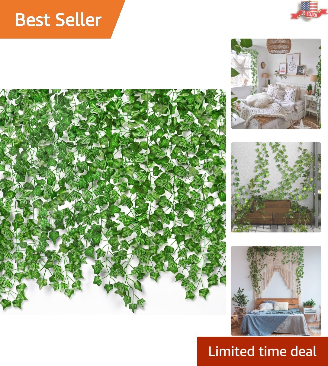 Durable 588Ft Artificial Ivy Vine Decor – Indoor & Outdoor Use, Eco-Friendly
