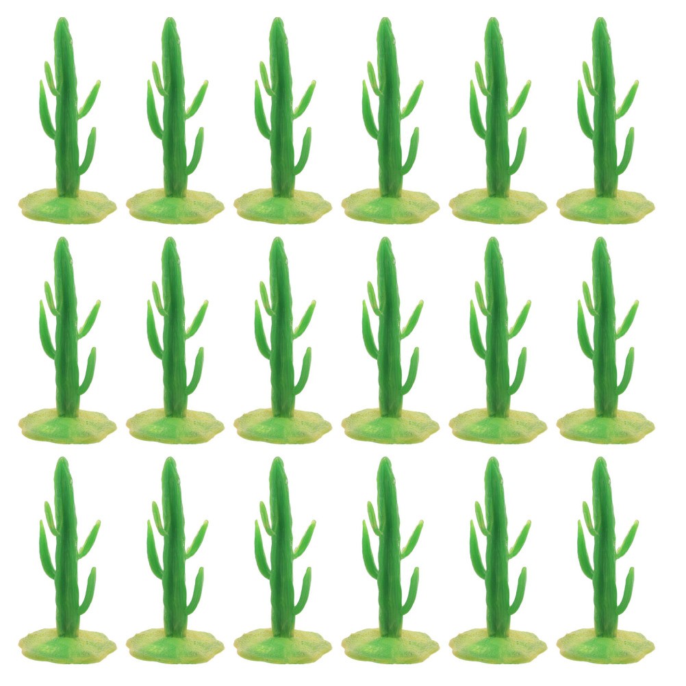 40Pcs Reusable Miniature Cactus Figurines Realistic Plastic Succulent Decor
