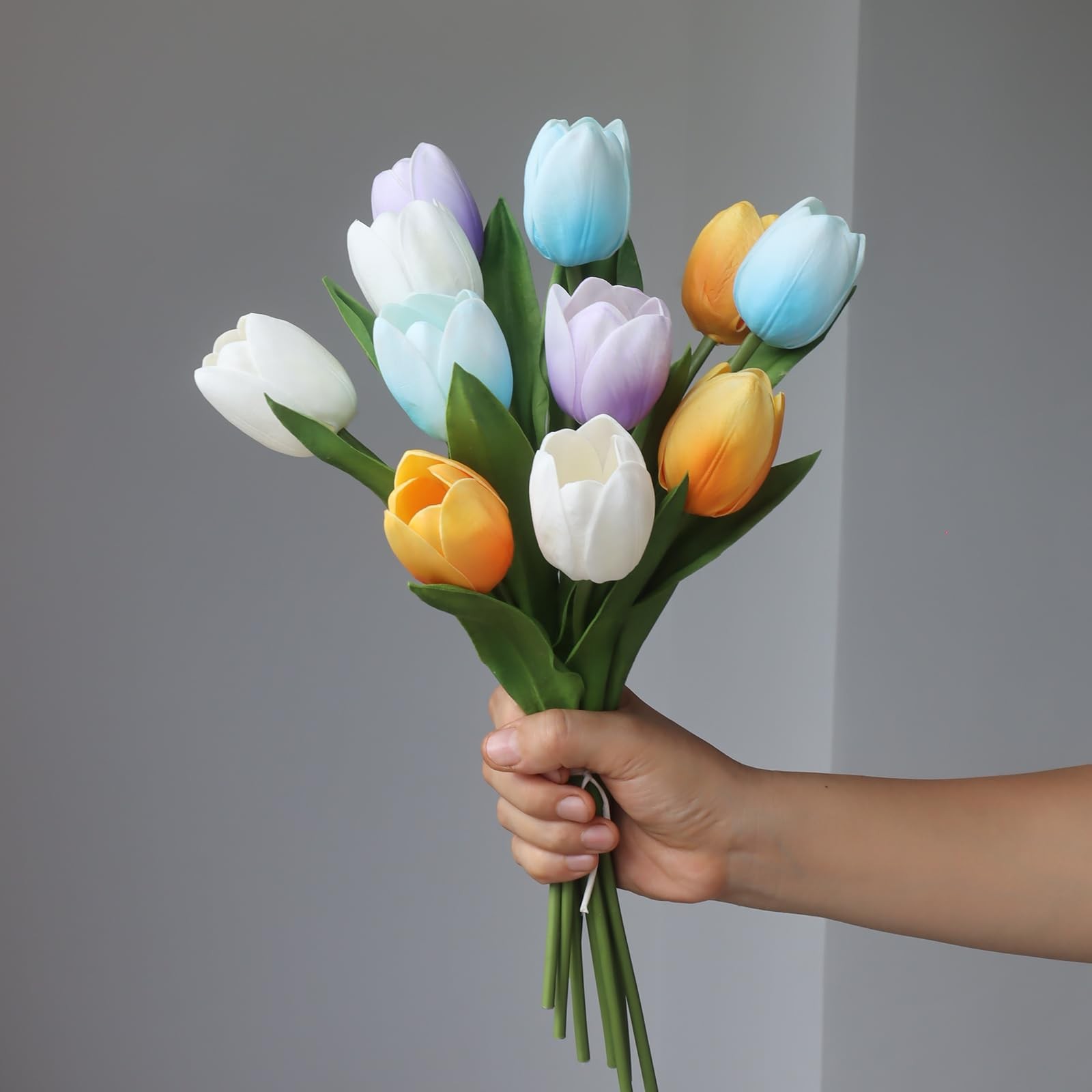 11 Pcs Summer Color Artificial Tulip Flower Home Kitchen Wedding Decor Set