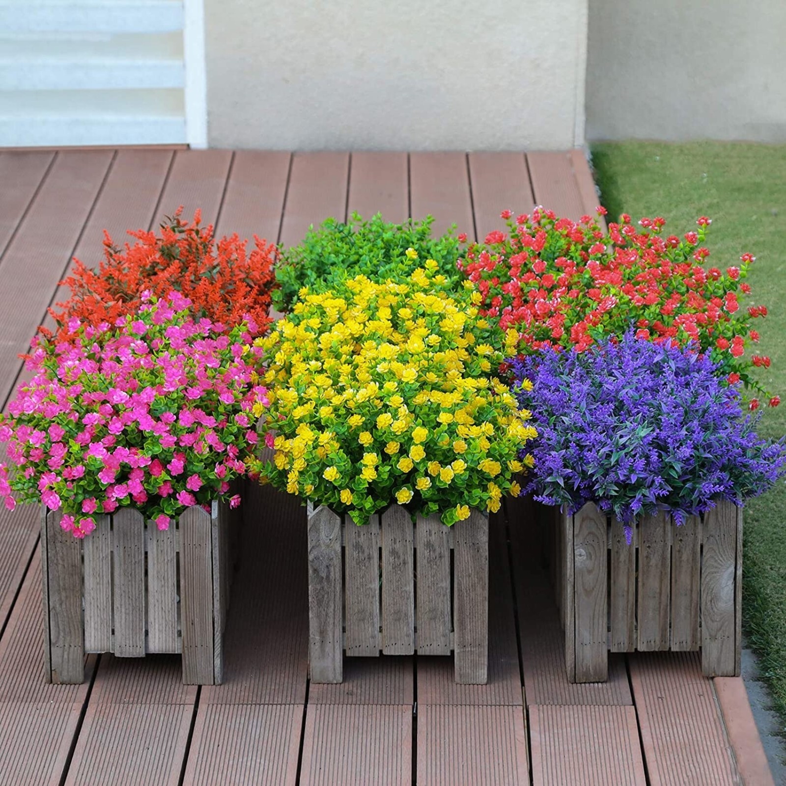 Artificial Flowers Lifelike No Fade UV Resistant Guaranteed Various Color 4pcs