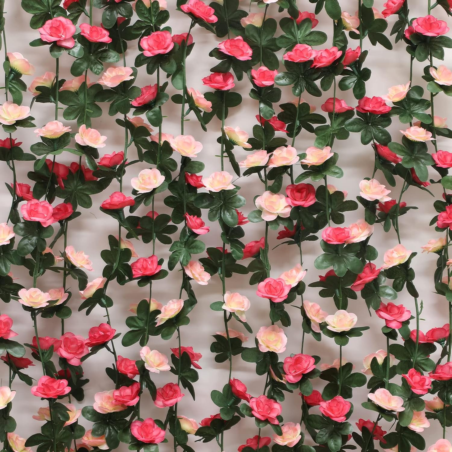 Flower Garland Rose Vines, 2 Strands 16.5Ft Flower Vines for Bedroom, Rose Flora