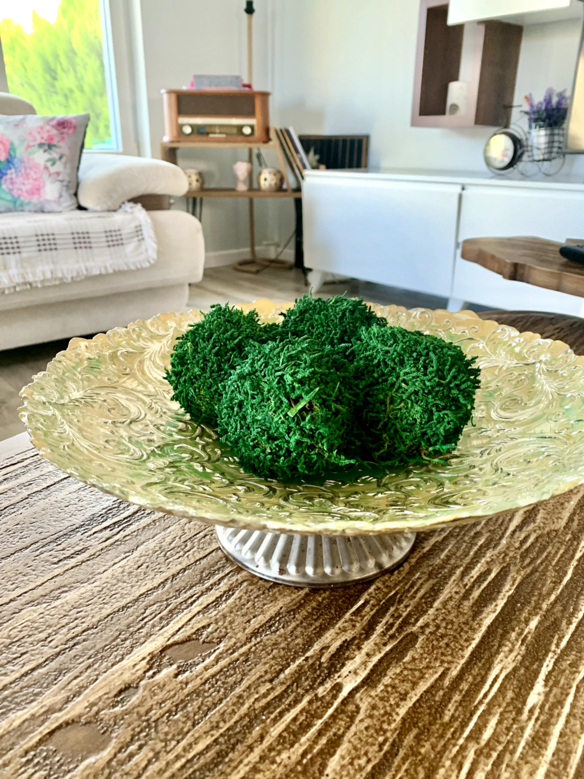 Handmade Green Ball Preserved Moss Nature Art 3 inches Decoration Ball