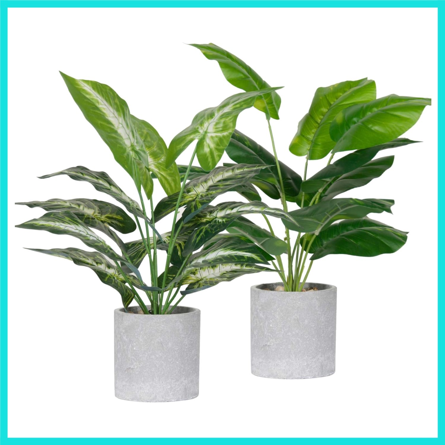 2 Pack Fake Plants Artificial Tropical Faux Plants Indoor for Office Desk Hom…
