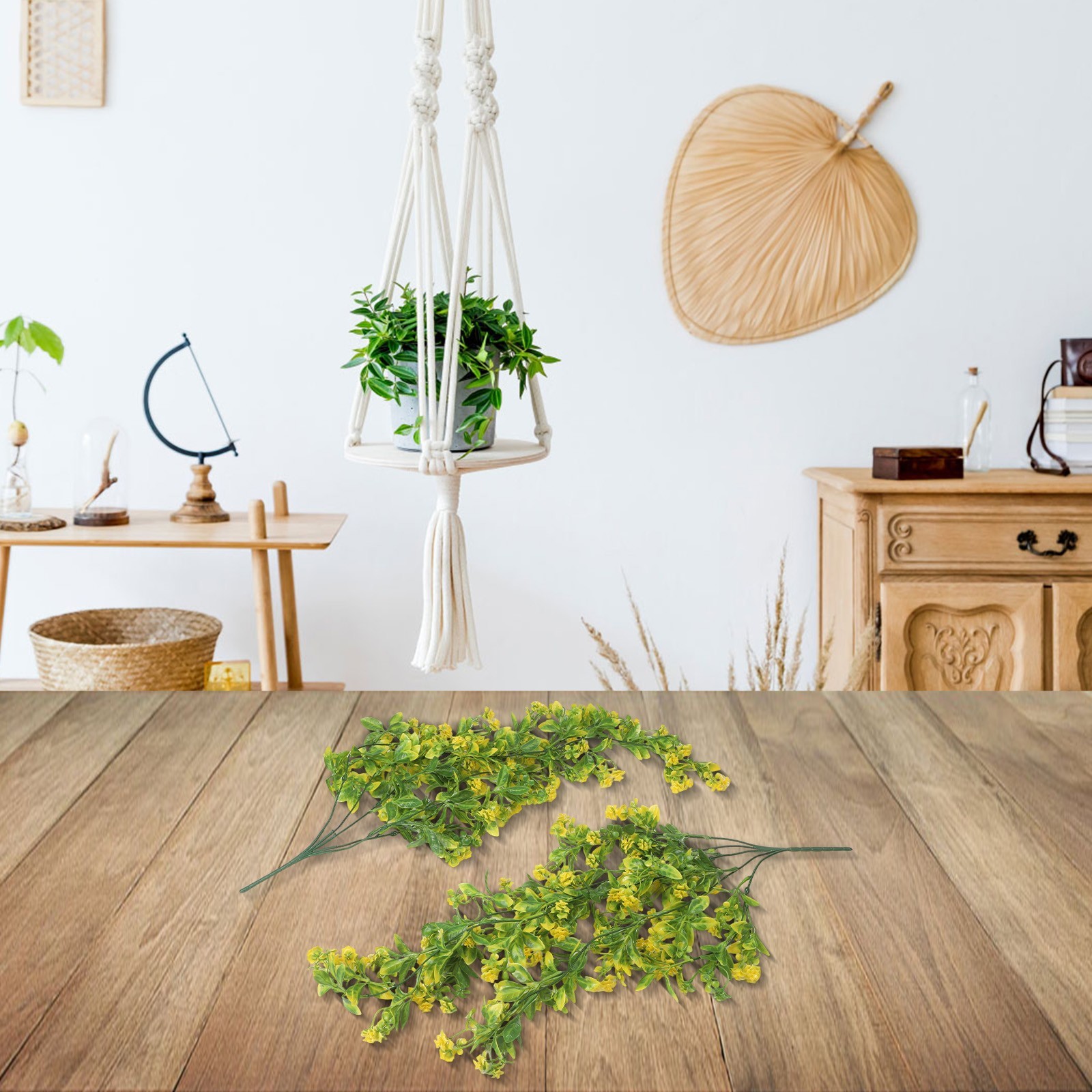 Hanging Artificial Flowers 2pcs Wisteria Vines for Indoor and Outdoor Decor