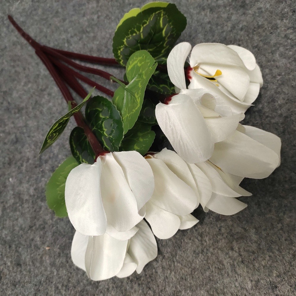 Home Decor Cyclamen Flower Arrangement 7 Branches Silk Material 36cm Height