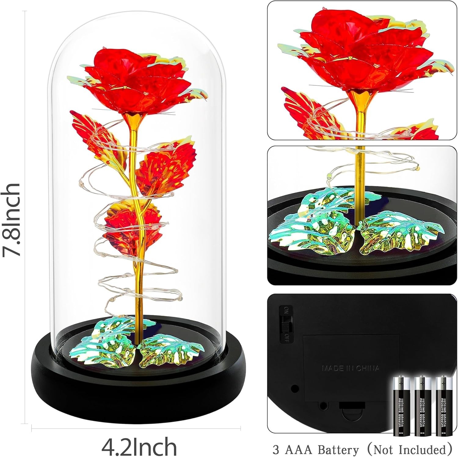 Eternal Red Rose with LED Lighting – Romantic Gift for Valentine’s Day & More
