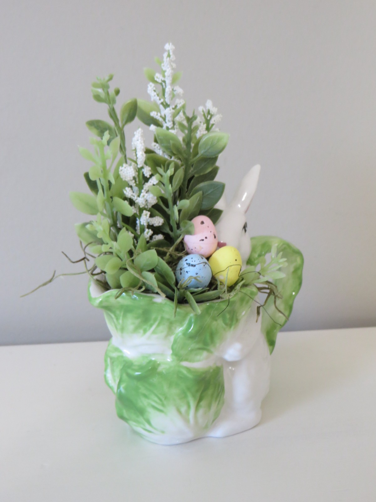 Easter Floral Arrangement in Small Decorative Ceramic Creamer – Home Decor #621