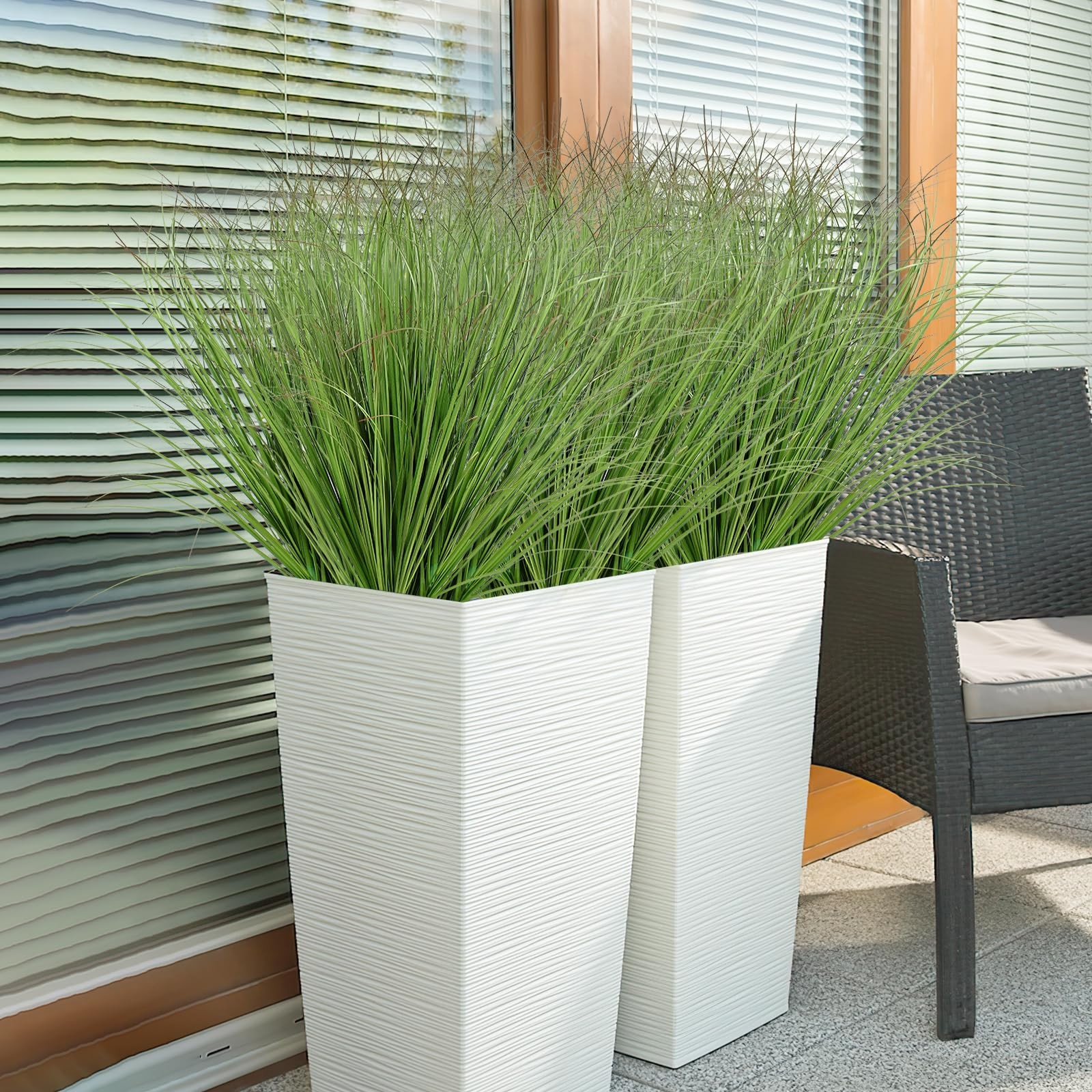 Plantas artificiales, césped, para exteriores, verde, interiores y exteriores.