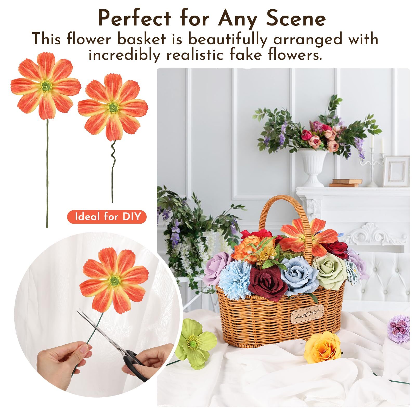 Rainbow Colorful Flowers Combo Box Artificial Bouquets Party Baby Shower