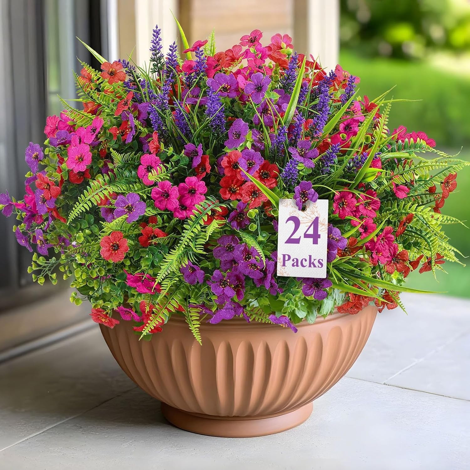Spring 24 Bundles Faux Plants – Luxurious UV Resistant Decor for -Round Use