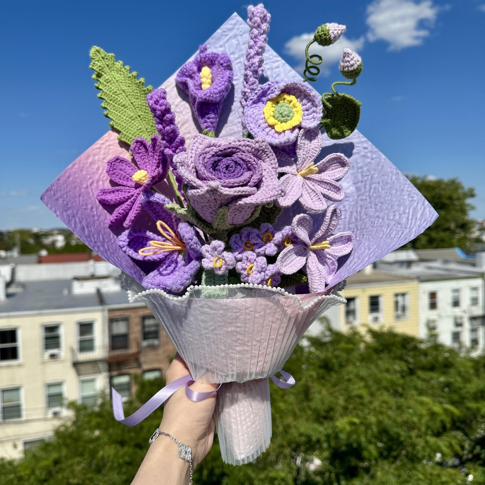 Crochet Rose Bouquet Handmade Forever Flowers Anniversary Gift for Her