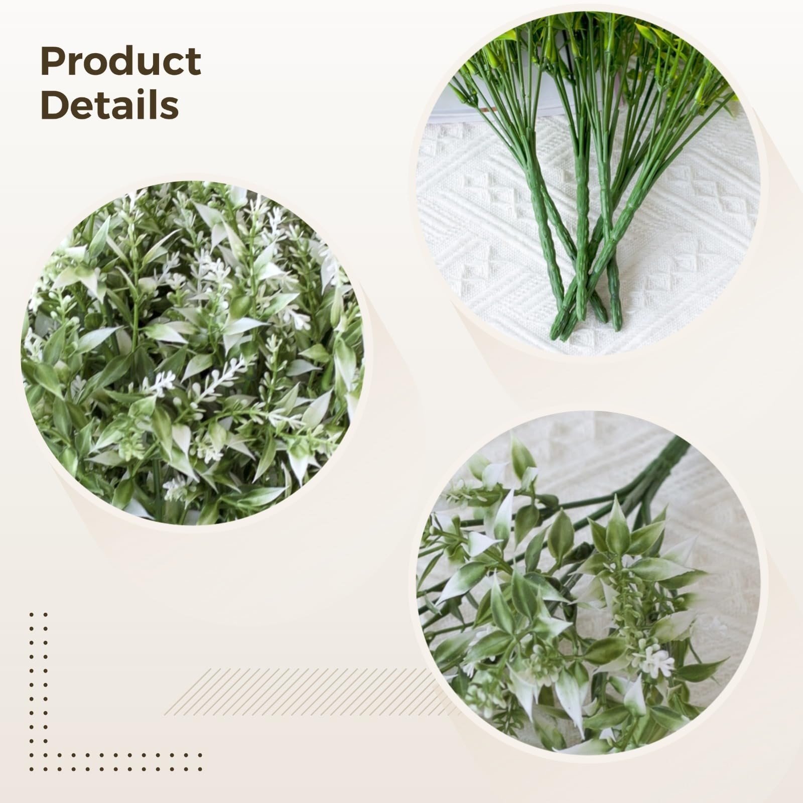 24 Pcs Artificial Lavender Flowers, White Silk Plastic Bouquet Sunlight Resis…